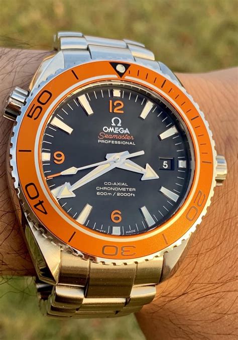 omega planet ocean orange replica|omega watch orange bezel.